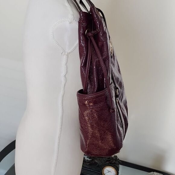 Michael Kors Burgundy Patent Leather Shoulder Bag - Picture 14 of 16